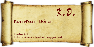 Kornfein Dóra névjegykártya